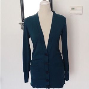 Rubbish teal cardigan sweater